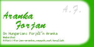 aranka forjan business card